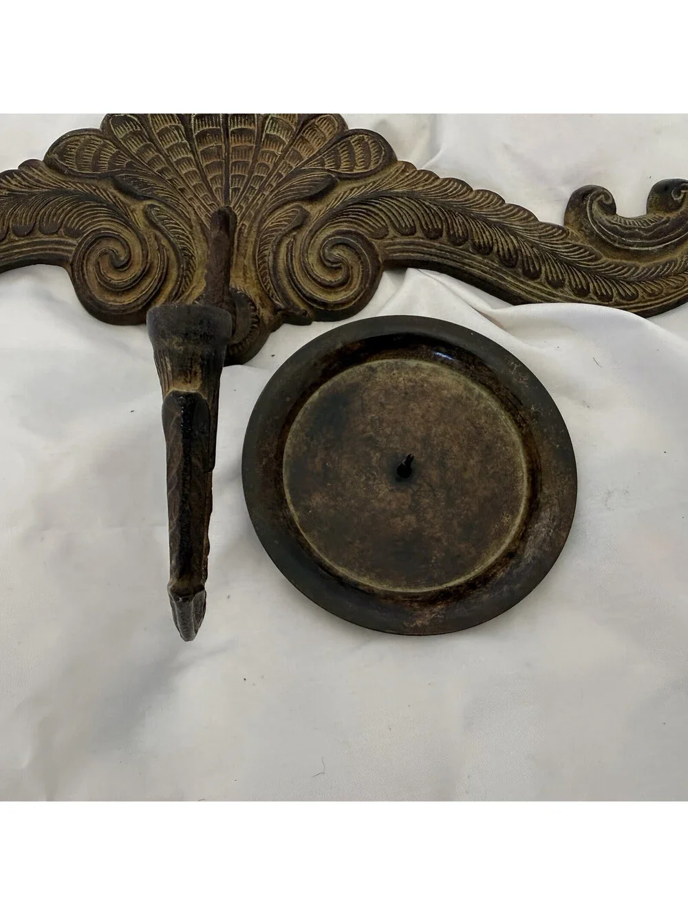 2 Rustic Cast Iron Candle Holder Wall Sconces Pillar Large Farmhouse